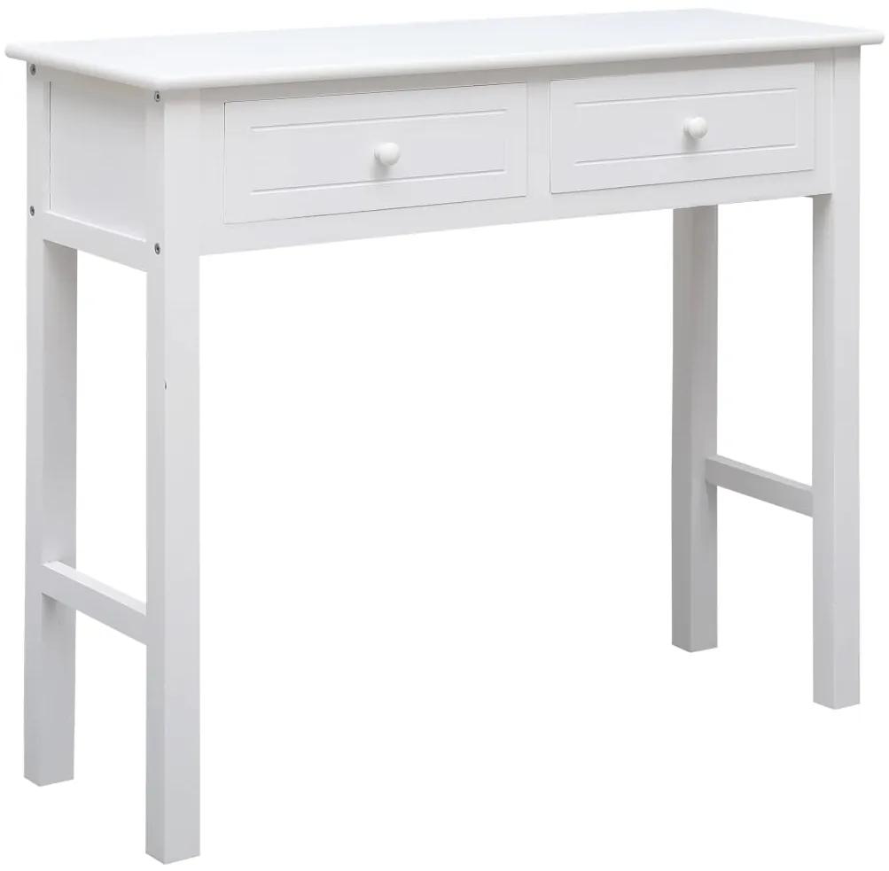 vidaXL Konzolový stolík biely 90x30x77 cm drevený