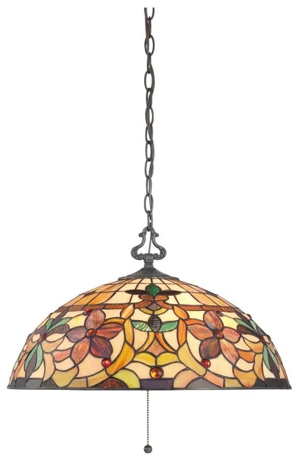 Elstead QZ-KAMI-P - Luster na reťazi Tiffany KAMI 3xE27/60W/230V