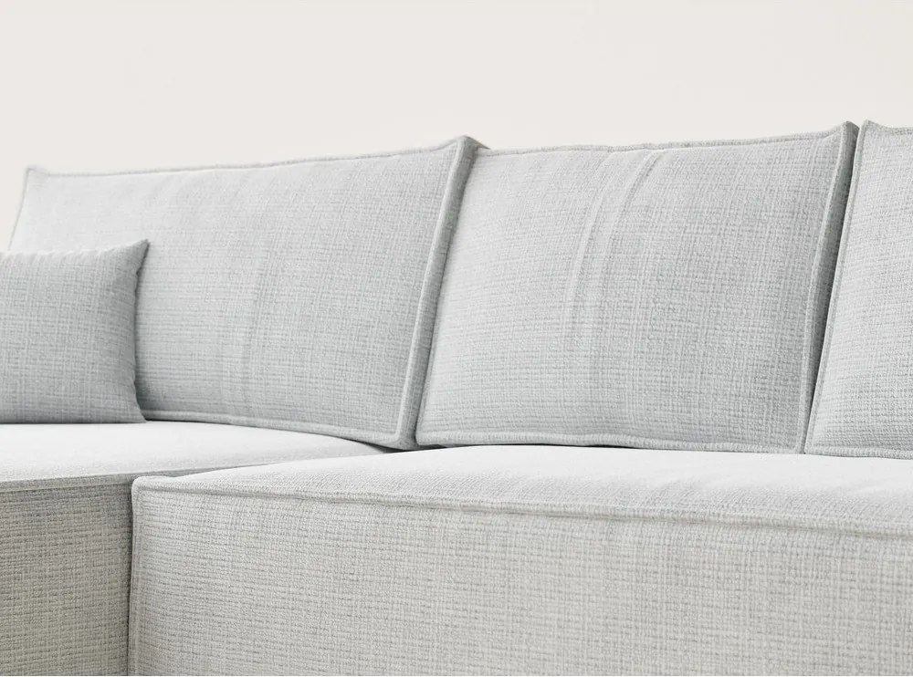 Svetlosivá ženilková rozkladacia/s úložným priestorom rohová pohovka (ľavý roh/s leňoškou) Maze – Maison de Rêve