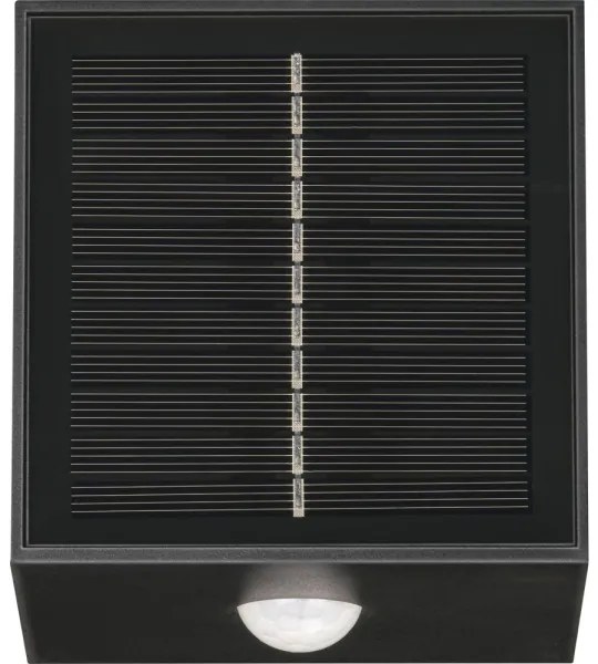 Retlux-LED Solárne nástenné svietidlo so senzorom LED/1W/3,7V 1200 mAh IP44 čierna
