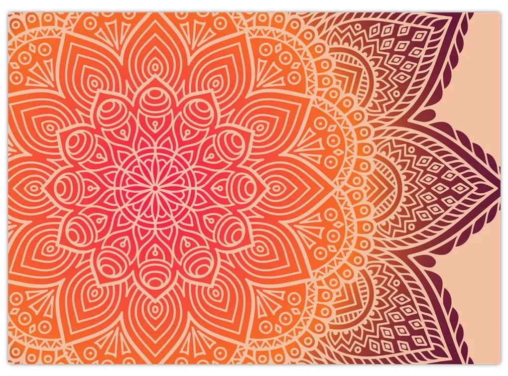 Sklenený obraz - Mandala umenia (70x50 cm)