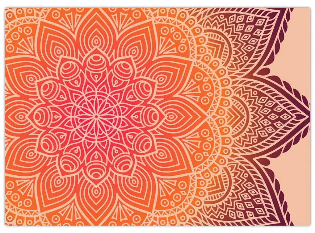 Sklenený obraz - Mandala umenia (70x50 cm)