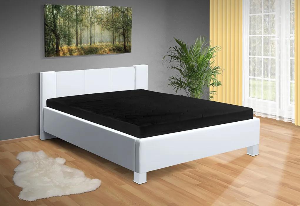 Nabytekmorava Moderná posteľ Fanny 160x200 cm matrac: Matraca 17 cm sendvičová, farba čalúnenie: eko koža biela, úložný priestor: bez úložného priestoru
