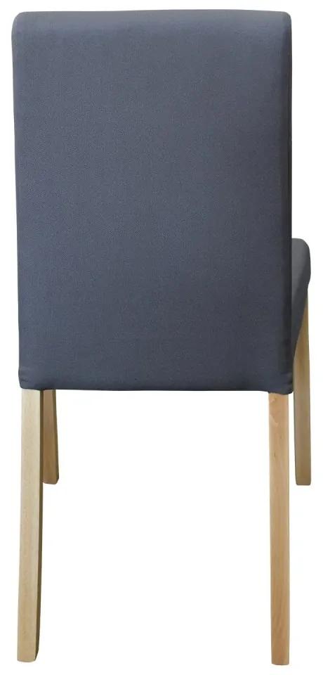 Jedálenská stolička KAMBI — látka, masív, sivá