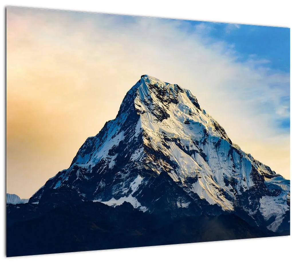 Sklenený obraz zasnežených hôr, Nepál (70x50 cm)