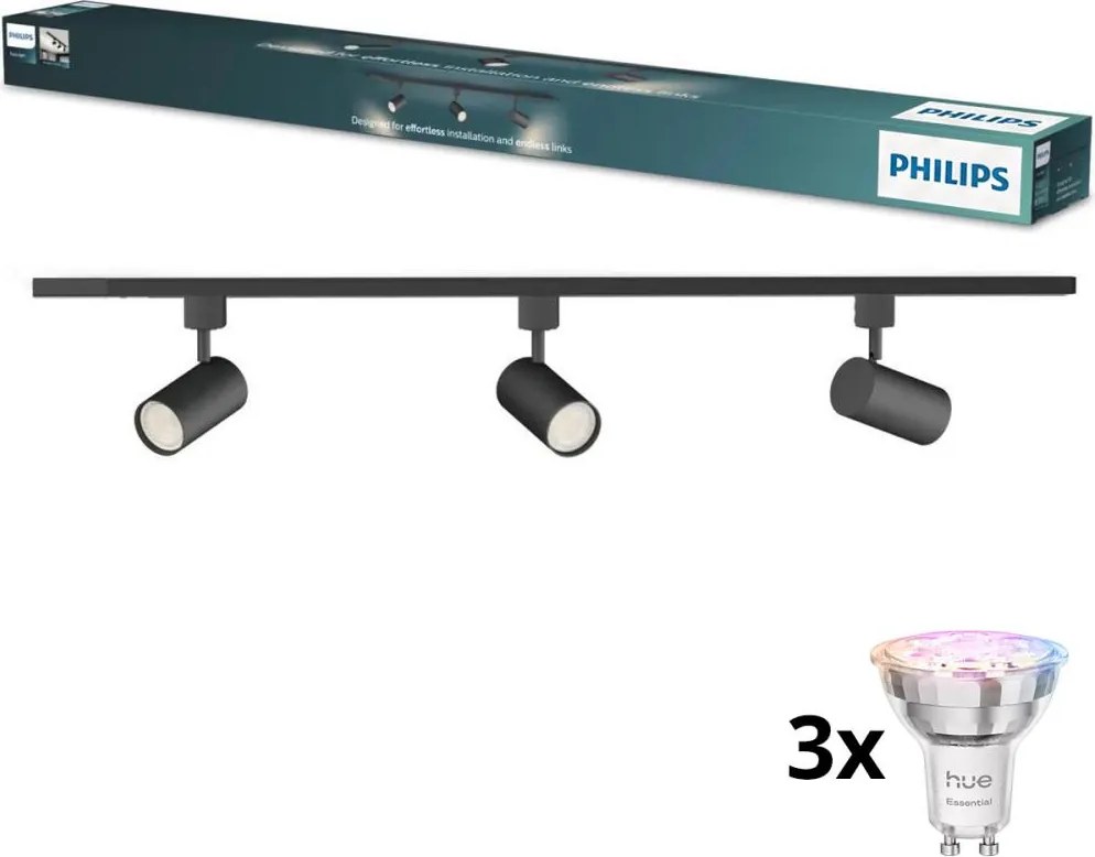 Philips - LED stmievateľné bodové svietidlo pre lištový systém EASYLINK 3xGU10/4,7W/230V 1m čierna
