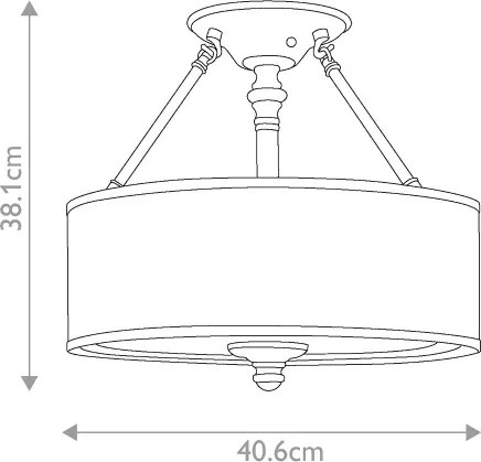 Hinkley HK-SUSSEX-SF - Prisadené stropné svietidlo SUSSEX 3xE27/60W/230V, matný chróm