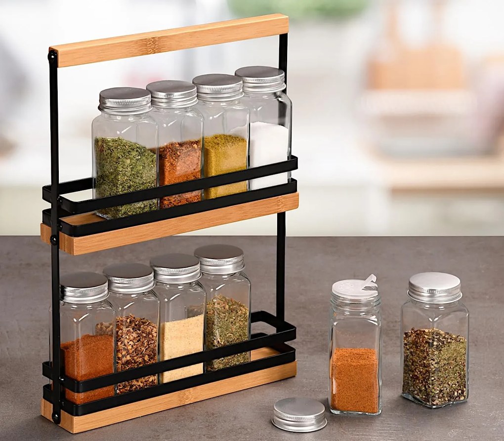 Kesper Súprava koreničiek 10ks v kovovom stojane 23 x 5,5 x 32 cm