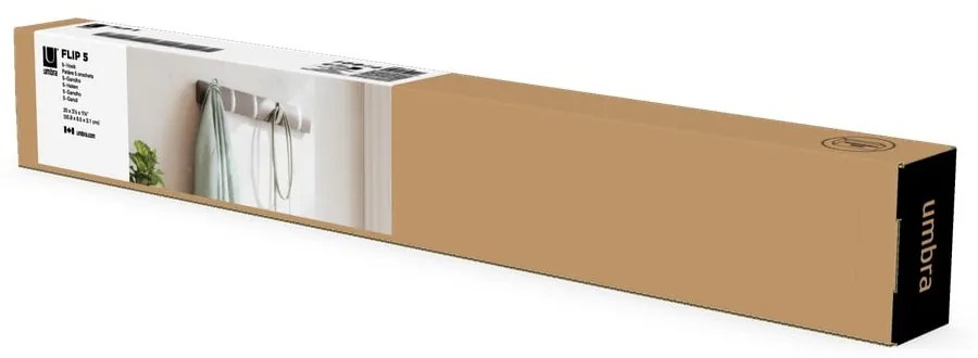 Sivý nástenný vešiak z topoľového dreva Flip - Umbra