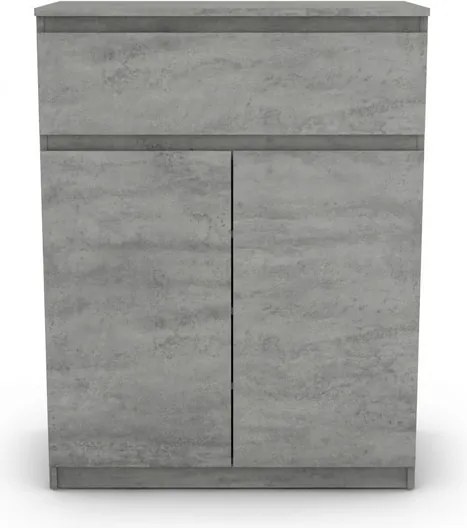 Skrinka so zásuvkou Carlos, šedý beton, 80 cm