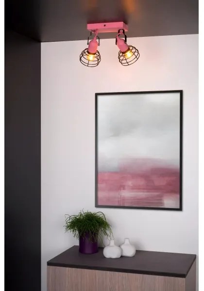 Lucide 08927/02/66 - Bodové svietidlo POLA 2xE27/60W/230V ružová
