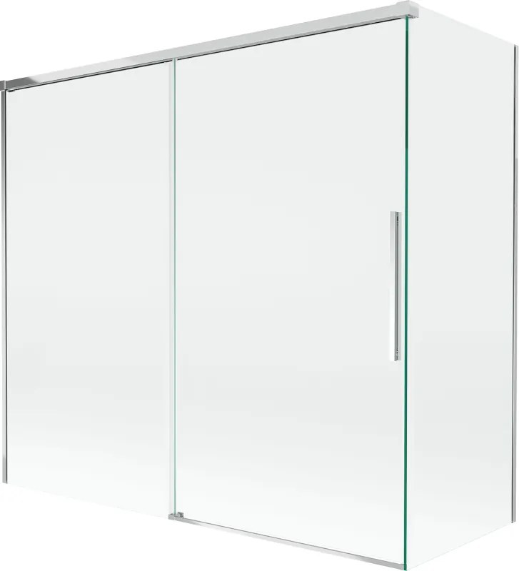Mexen Rox, 2-krídlová posuvná vaňová zástena 170 + 75 x 150 cm, 8mm číre sklo, chrómový profil, 8C9-170-075-01-00