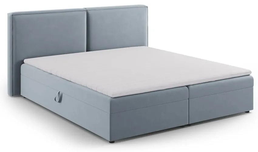 Svetlomodrá boxspring posteľ s úložným priestorom 180x200 cm Arendal – Cosmopolitan Design