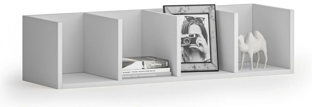 Nástenná polica PRIMO so 4 oddielmi, 1000 x 310 x 250 mm, sivá