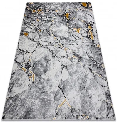 Koberec GLOSS 528A 58 mramor - slonia kosť, čierny
