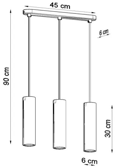 Sollux SL.0655 - Luster na lanku LUVO 3xGU10/40W/230V betón/čierna