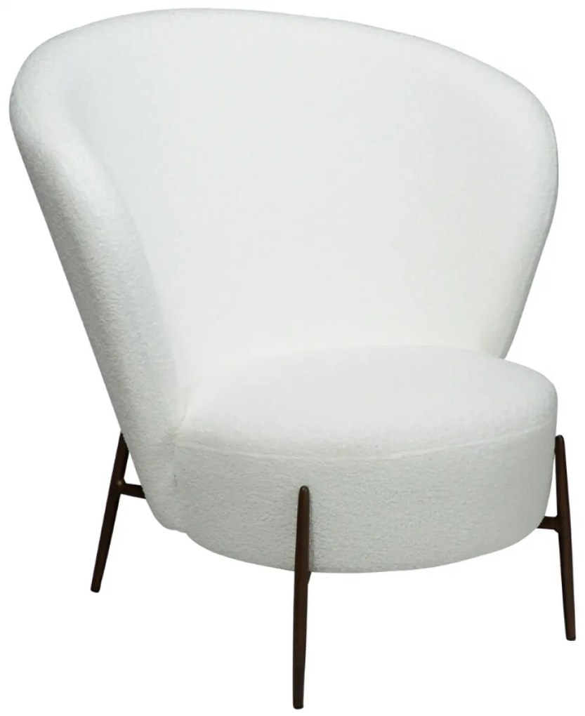 ORBIT ČALÚNENÉ LOUNGE KRESLO stone bouclé/antique pewter