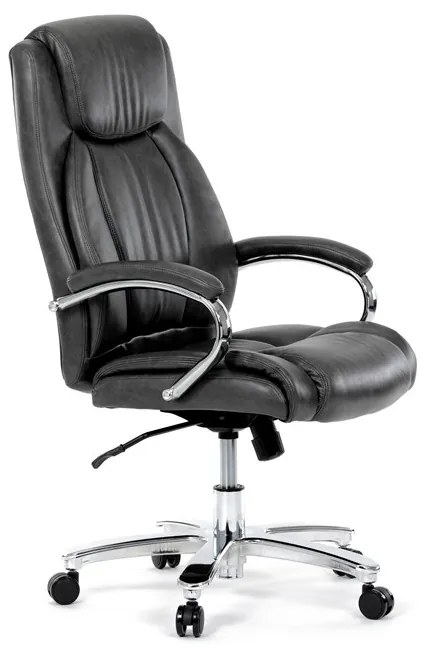 Kancelárske kreslo RYZAR — ekokoža, sivá, nosnosť 150 kg