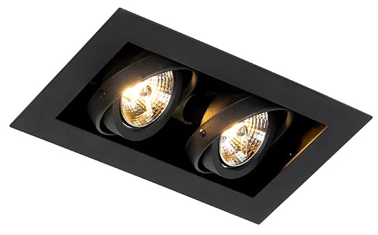 Moderný zapustený reflektor čierny 2-svetlo nastaviteľný - Oneon 70