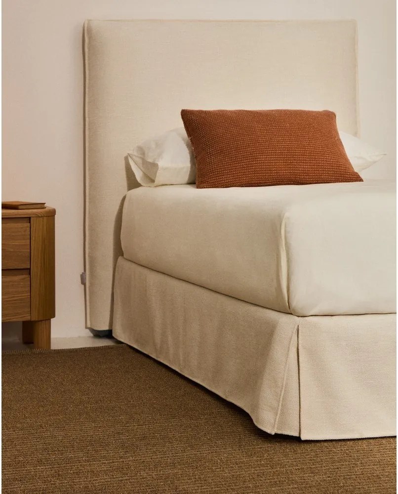 Biela čalúnená jednolôžková posteľ bez čela 90x200 cm Jaira – Kave Home