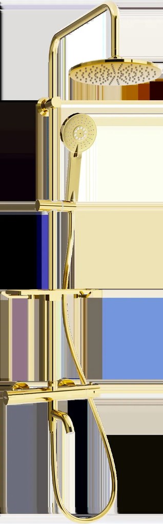 Mexen - KT40 sprchový set s termostatickou vaňovou batériou Kai, zlatá, 779004093-50