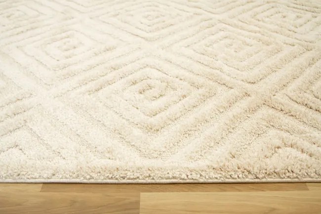 Koberec Berber 7061 Romby 3D ivory / slonová kosť / krémový