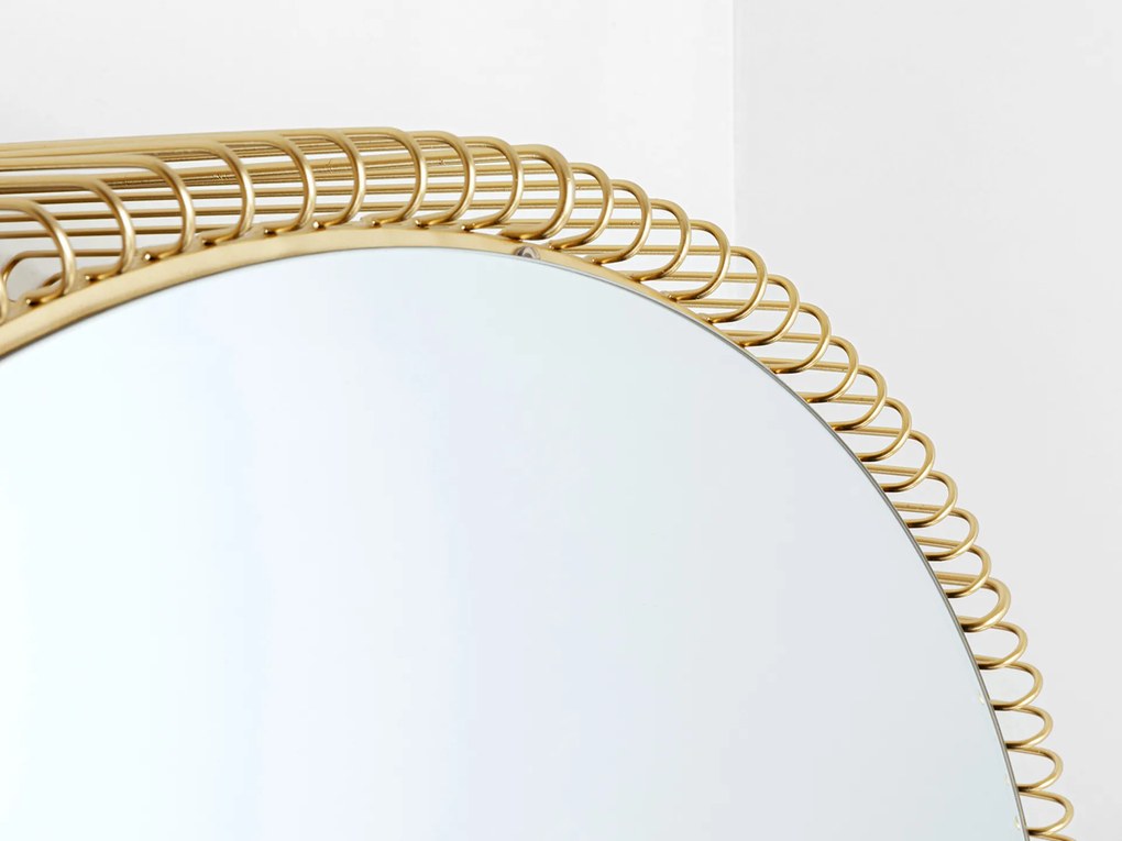 Wire Double konferenčný stolík Ø80 cm mosadzný