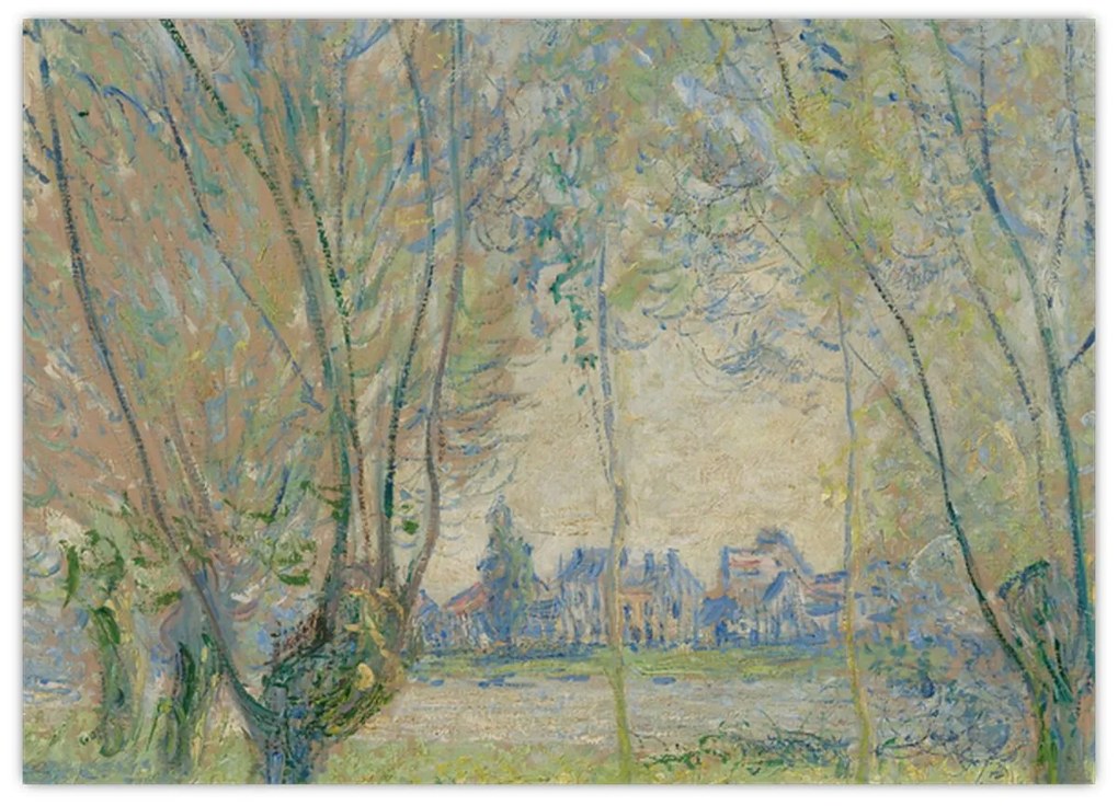 Sklenený obraz - Claude Monet, Woman Seated under the Willows, reprodukcia (70x50 cm)