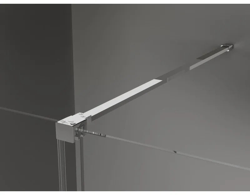 Mexen Velar, sprchový kút s posuvnými dverami 130(dvere) x 75(stena) cm, 8mm číre sklo, chrómový profil, 871-130-075-01-01