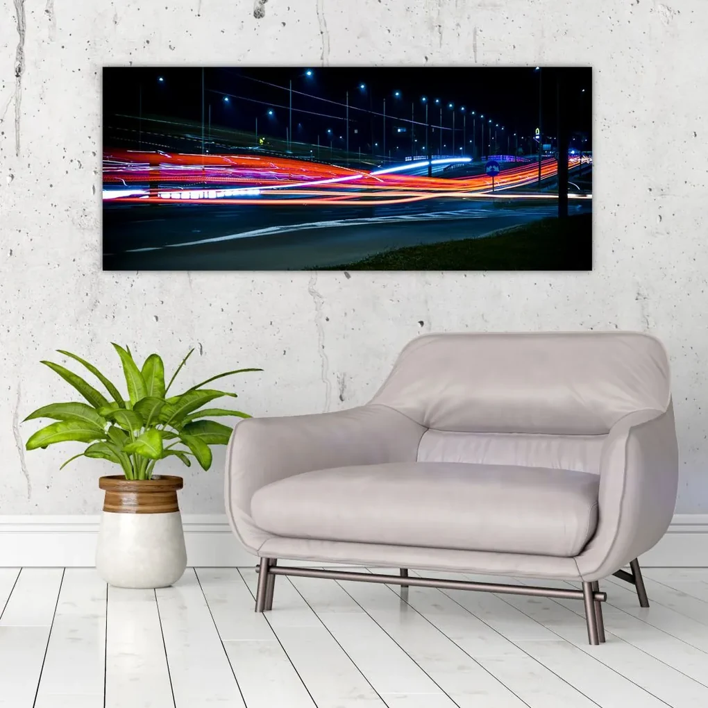Obraz nočného mesta (120x50 cm)