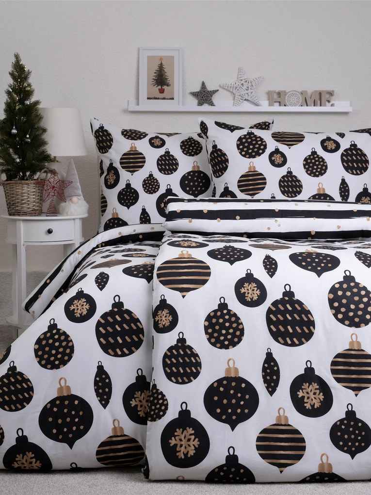 Vianočné bavlnené obliečky Renforcé – Zlaté Vianoce