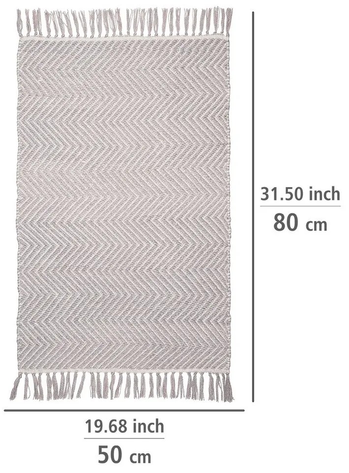 Sivá kúpeľňová podložka z recyklovaného plastu Wenko Gata, 50 x 80 cm