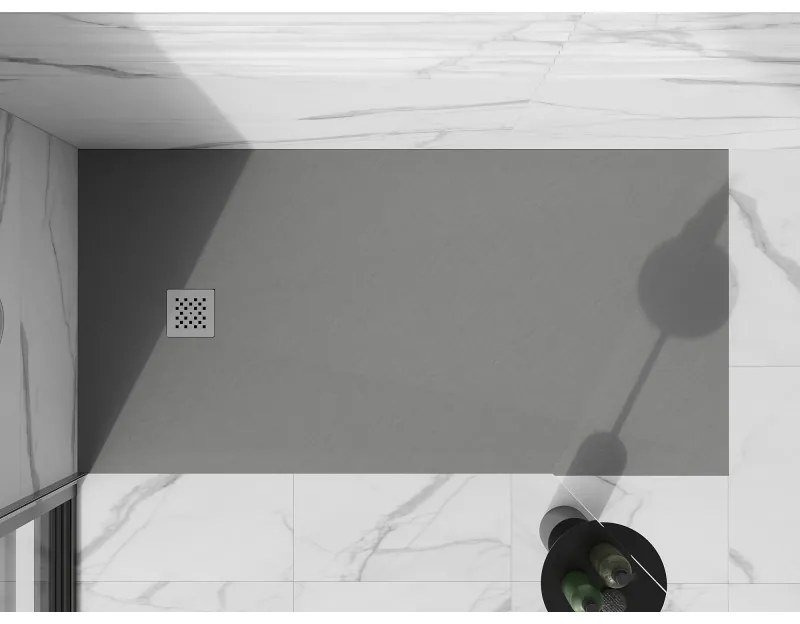 Mexen Stone+, obdĺžniková vanička z minerálneho kompozitu 160 x 100 cm, šedá-betónová, 44611016