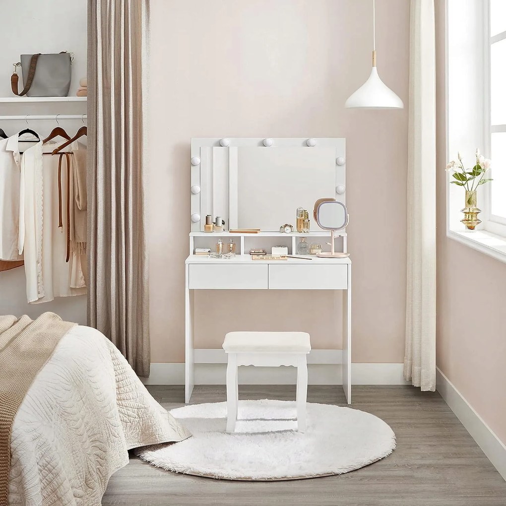 Dekorstudio Toaletný stolík so zrkadlom a Led žiarovkami - RDT120T10