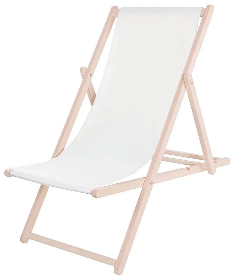 Záhradné lehátko biele/buk