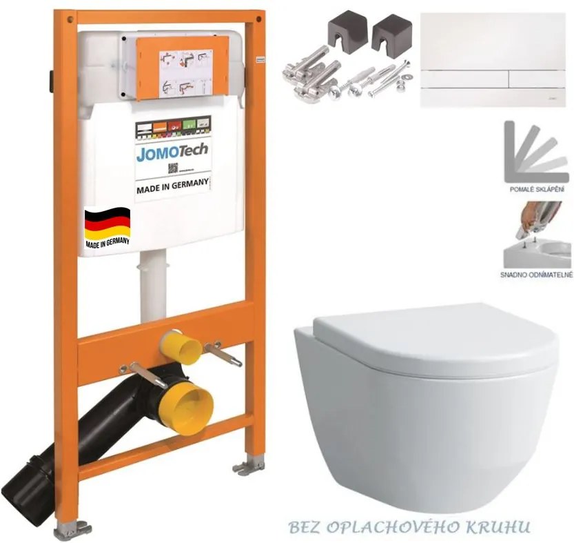 JOMO DUO modul pre závesné WC s bielou doskou + WC LAUFEN PRO RIMLESS + SEDADLO (174-91100900-00 LP1)