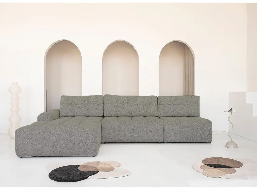 Svetlohnedá rozkladacia modulárna rohová pohovka s úložným priestorom (ľavý roh) Lulu – Miuform