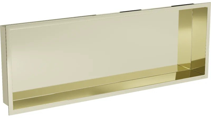Mexen X-Wall-R, polička na zapustenie na obklad s golierom 90 x 30 cm, zlatá lesklá, 1950903010