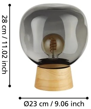 Eglo 390321 - Stolná lampa MAGACELA 1xE27/40W/230V dymová
