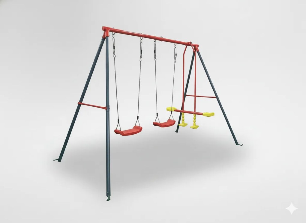 CH ZÁHRADNÁ HOJDAČKA (KOVOVÝ RÁM + 2 HOJDAČKY + HOJDAČKA) 290 x 180 x 200 CM