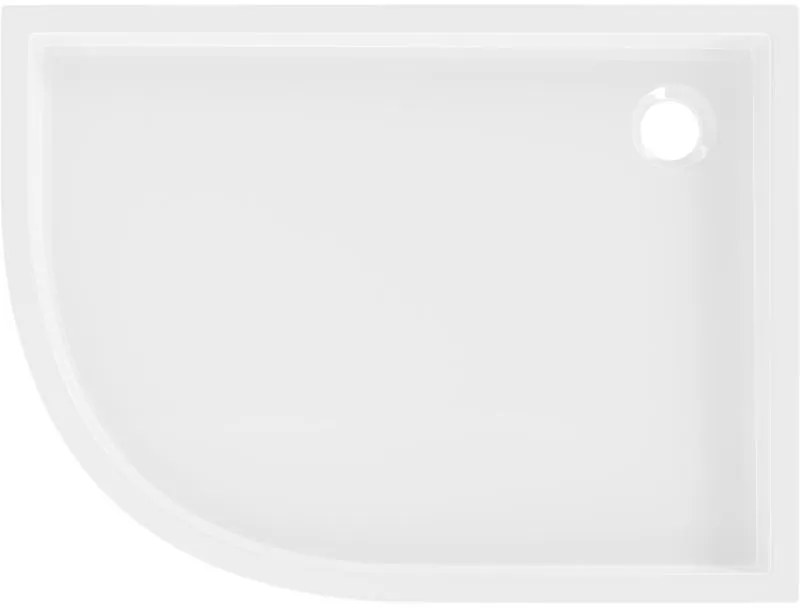 Mexen Flow+, štvrťkruhová asymetrická sprchová vanička, pravá, 100 x 90 cm, biela lesklá, 46Q109010RH