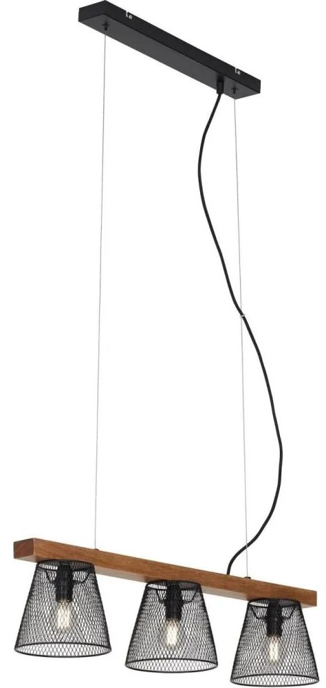 Briloner 4077-035 - Luster na lanku WOOD & STYLE 3xE14/25W/230V