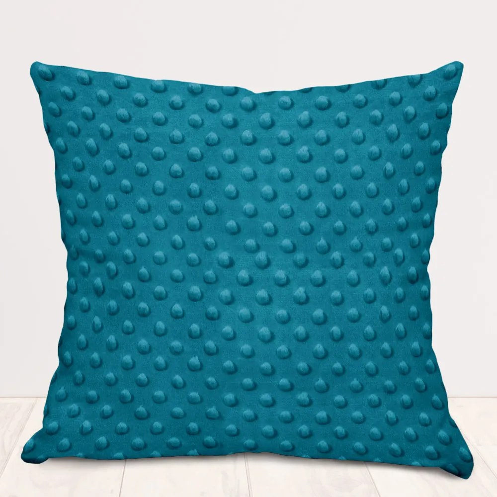 Biante Detská obliečka na vankúš Minky TOP 3D bodky MKP-056 Morská modrá 50 x 60 cm