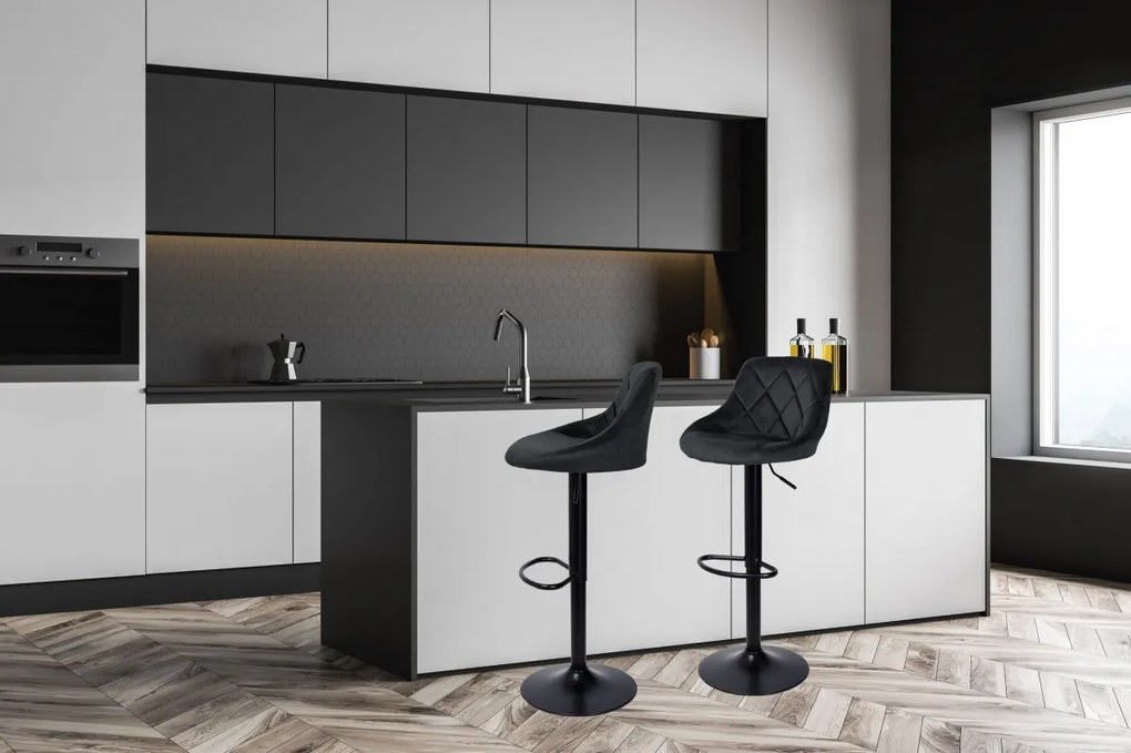 Barová stolička CYDRO zamat sivá