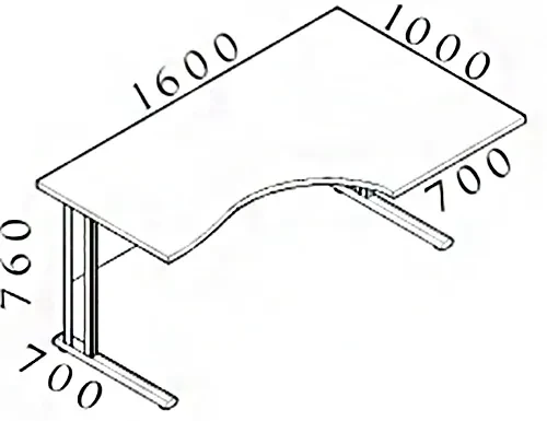 Ergonomický stôl Visio 160 x 100 cm, pravý, buk