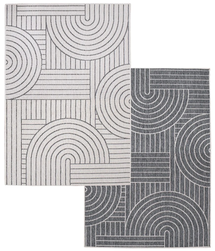Dekorstudio Obojstranný koberec na terasu DuoRug 5842 - sivý Rozmer koberca: 80x150cm