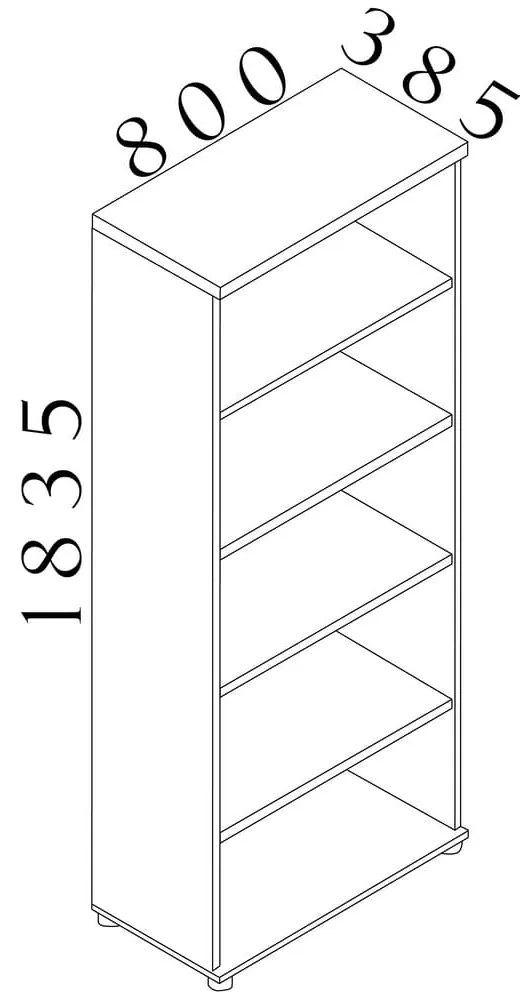 Vysoká skriňa Visio LUX 80 x 38,5 x 183,5 cm, orech