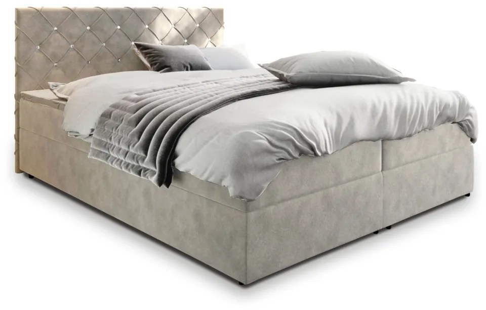 Čalúnená posteľ boxspring IRANA, 160x200,  magic velvet 2250