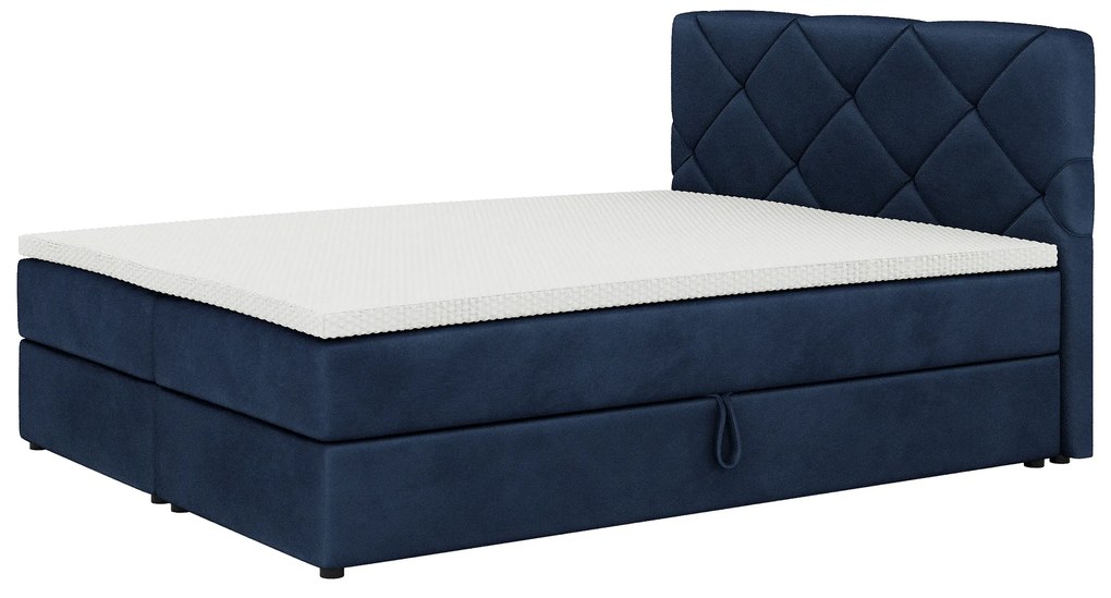 Kontinentálna posteľ 140x200 cm Karum Comfort (tmavomodrá) (s roštom a matracom). Vlastná spoľahlivá doprava až k Vám domov. 1056018