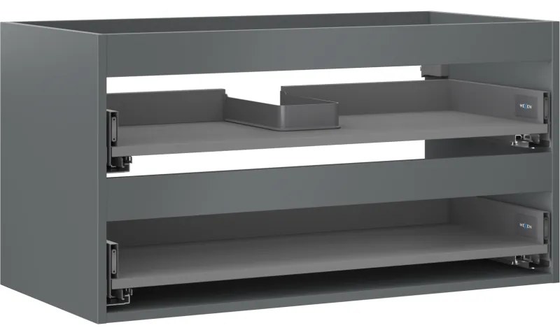 Mexen Box-A, závesná skrinka 90 cm, 2 zásuvky, grafitová matná, 91AX0-0900-470-2-66